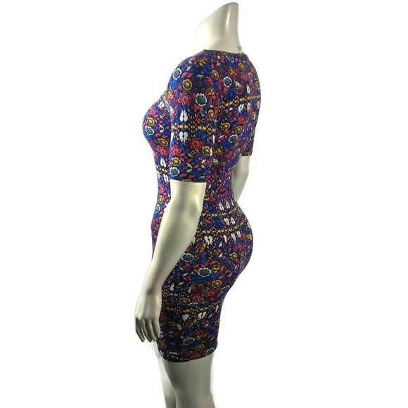 XXS Lularoe Julia Floral Fitted Cottagecore Farmcore Mini Dress - Picture 3 of 5
